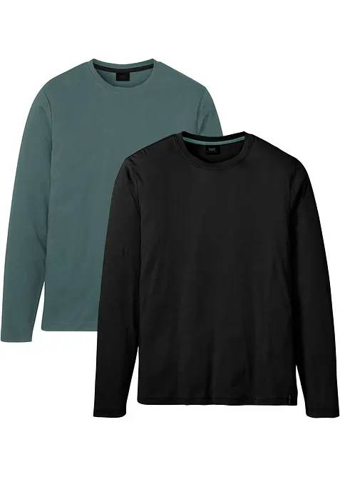 Lot de 2 T-shirts manches longues, bonprix