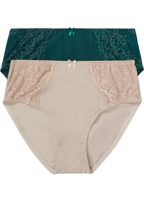 Maxislip mit zarter Spitze (2er Pack), bonprix