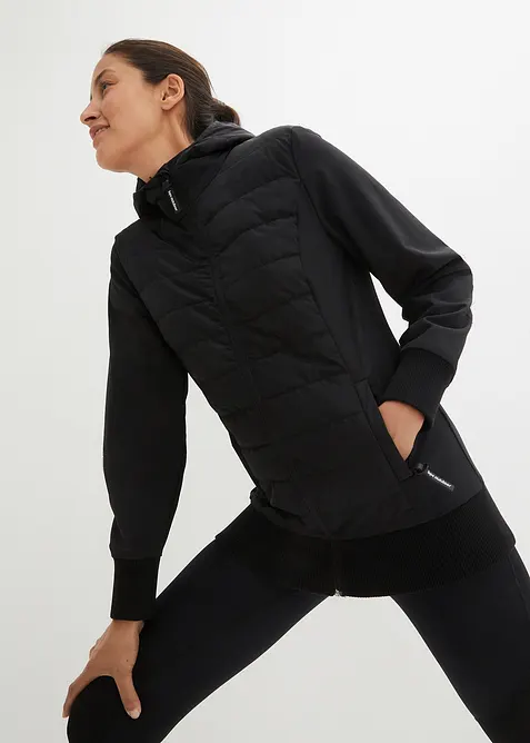 wasserabweisende, hybrid Steppjacke mit Materialmix, bonprix