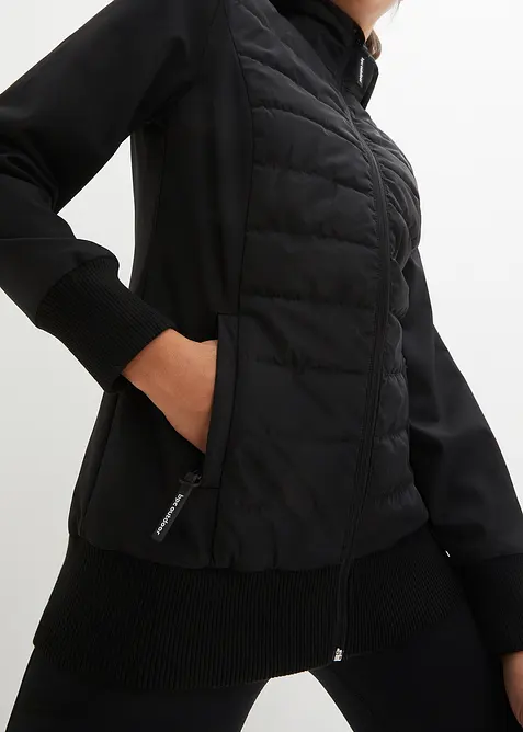 wasserabweisende, hybrid Steppjacke mit Materialmix, bonprix