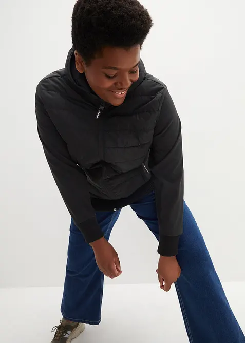 wasserabweisende, hybrid Steppjacke mit Materialmix, bonprix