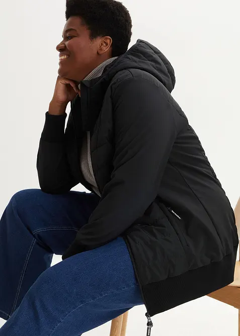 wasserabweisende, hybrid Steppjacke mit Materialmix, bonprix