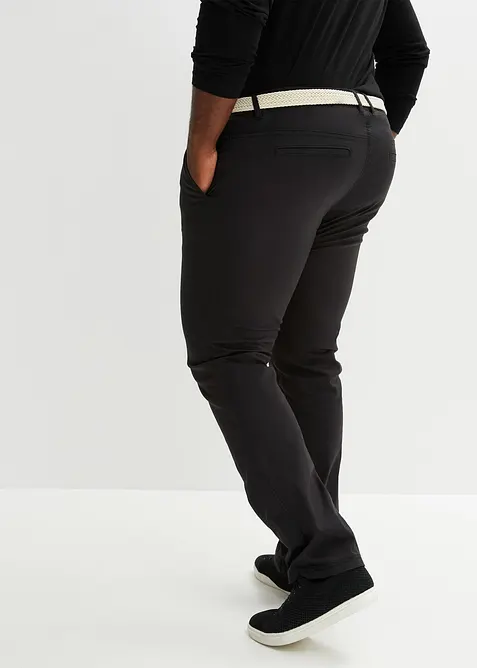 Regular Fit Chinohose mit Komfortbund und G&uuml;rtel, Straight, bonprix