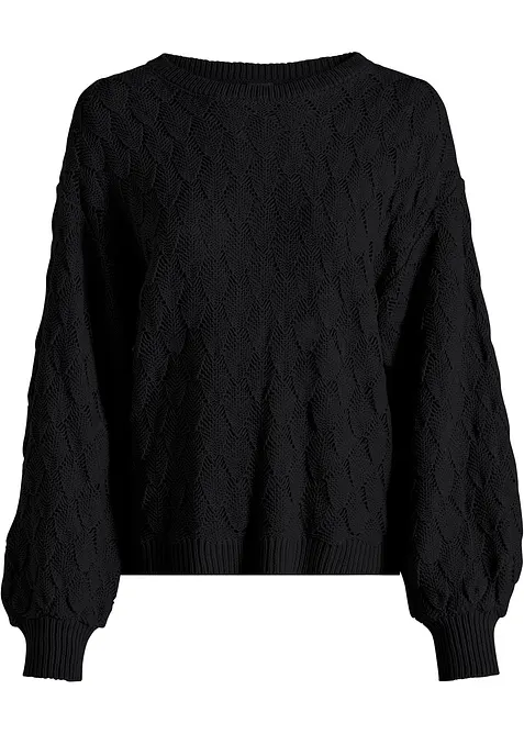 Pull en maille ajourée, bonprix