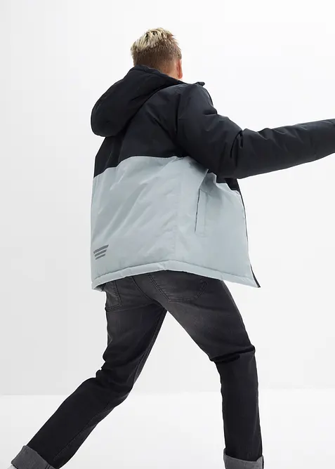 wasserdichte Winterjacke im Colourblocking mit Kapuze, bonprix