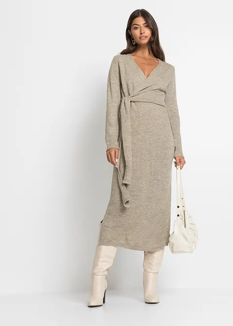 Robe midi en maille, bonprix