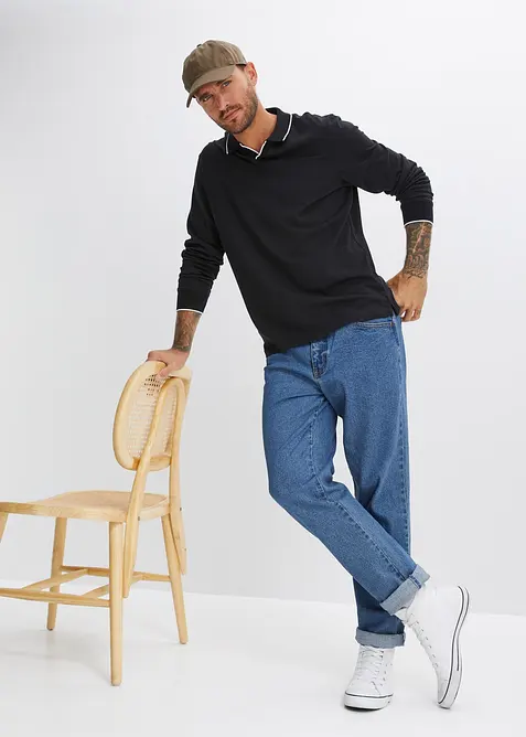 Polo manches longues 100% coton, bonprix