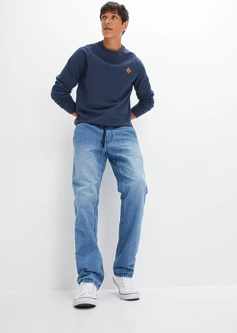 Thermo Regular Fit Schlupf-Jeans mit Flanellfutter, Straight, bonprix