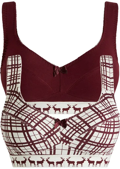 BH ohne B&uuml;gel mit Baumwolle (2er Pack), bonprix