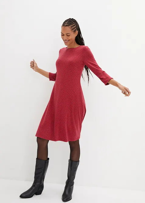 Robe en jersey milano de viscose mélangée avec motif jacquard, bonprix