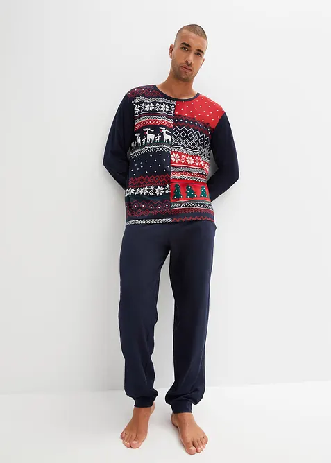Pyjama aus reiner Baumwolle mit langen Ärmeln, bonprix