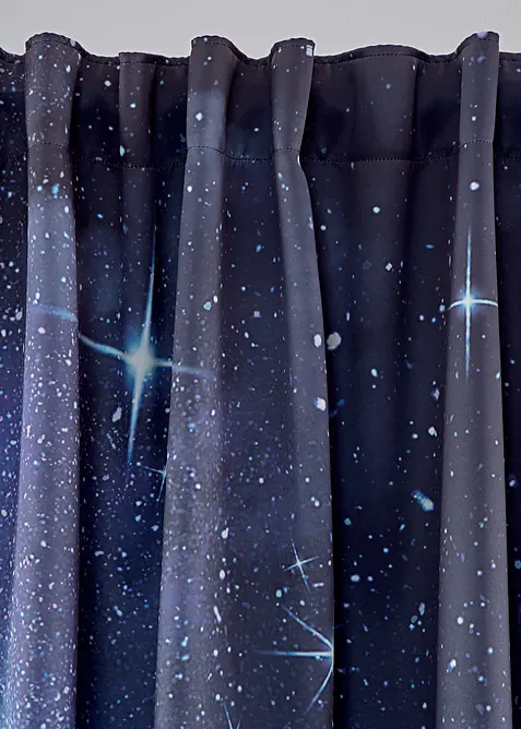 Rideaux obscurcissants motif ciel étoilé (2 pces), bonprix
