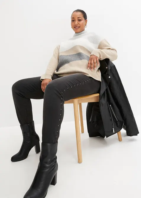 Strickpullover mit Ballon&auml;rmeln, bonprix