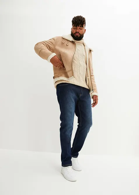 Jean extensible Regular avec doublure thermique, droit, bonprix