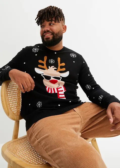 Feinstrickpullover mit Weihnachtsmotiv, bonprix