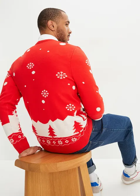 Pull en fine maille avec motif de Noël, bonprix