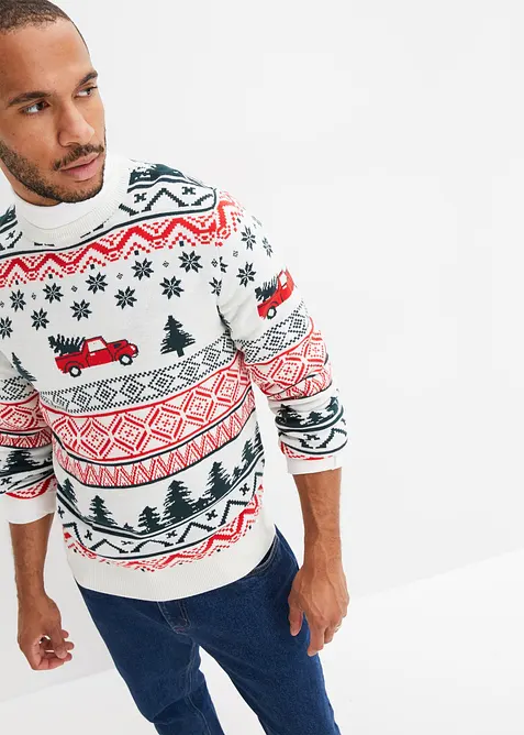 Pull de No&euml;l en fine maille, bonprix