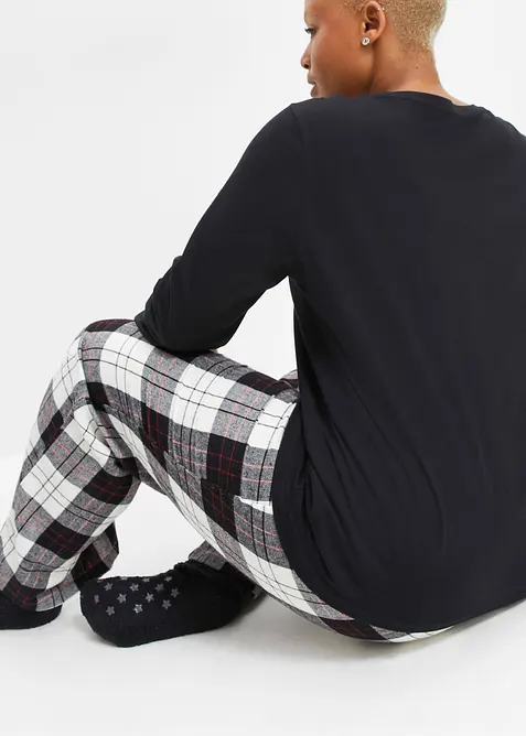 Pyjama mit Flanellhose und Geschenktasche, bonprix