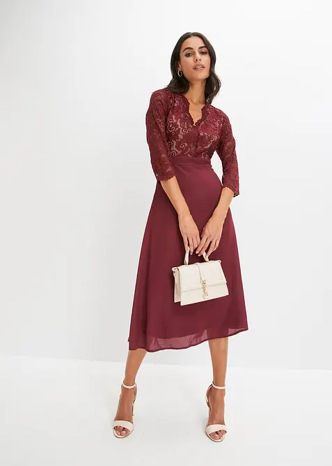 Robe en voile et dentelle, bonprix