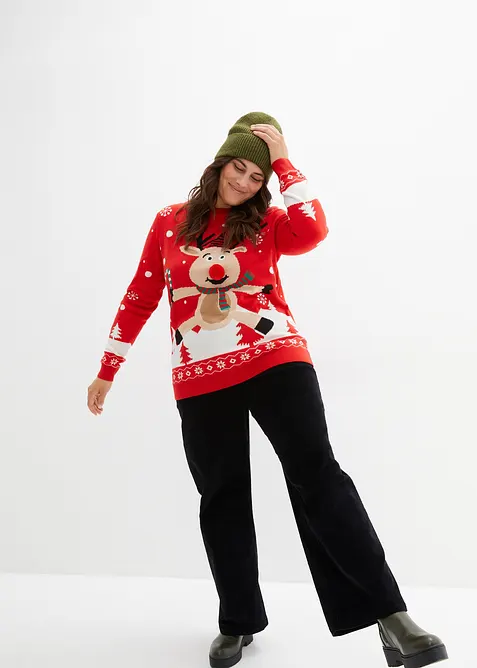 Feinstrickpullover mit Rundhalsausschnitt, bonprix