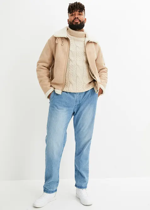 Thermo Regular Fit Schlupf-Jeans mit Flanellfutter, Straight, bonprix