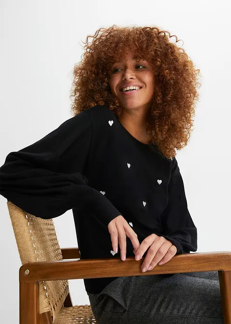 Pull en fine maille de viscose mélangée, bonprix