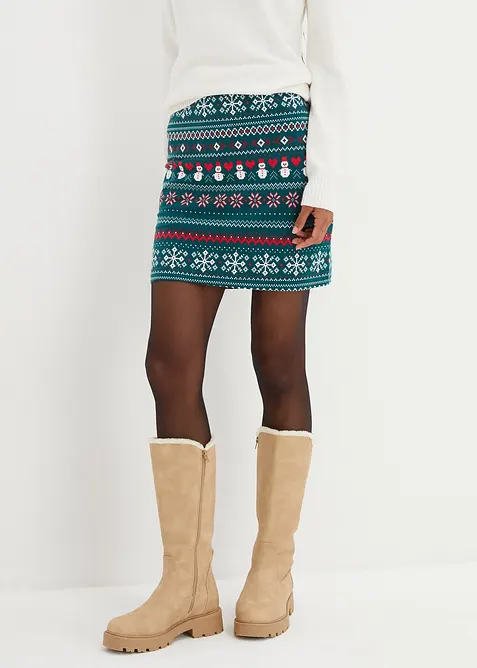 Jupe en coton extensible à imprimé norvégien, bonprix