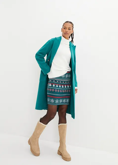 Jupe en coton extensible à imprimé norvégien, bonprix