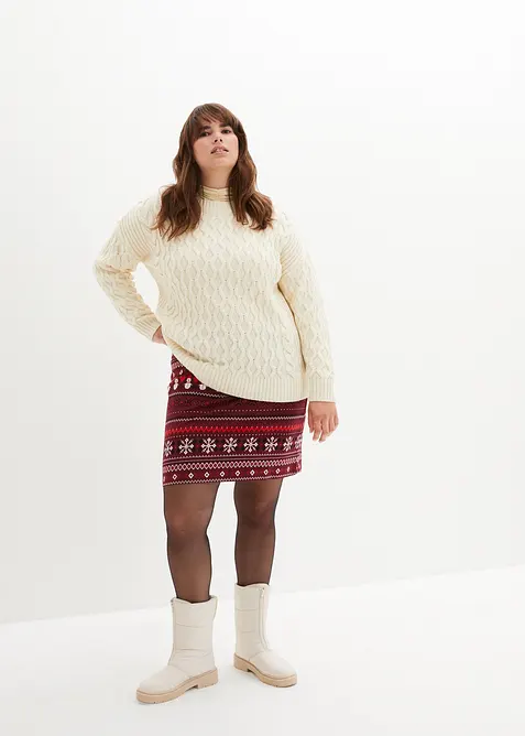 Jupe en coton extensible à imprimé norvégien, bonprix