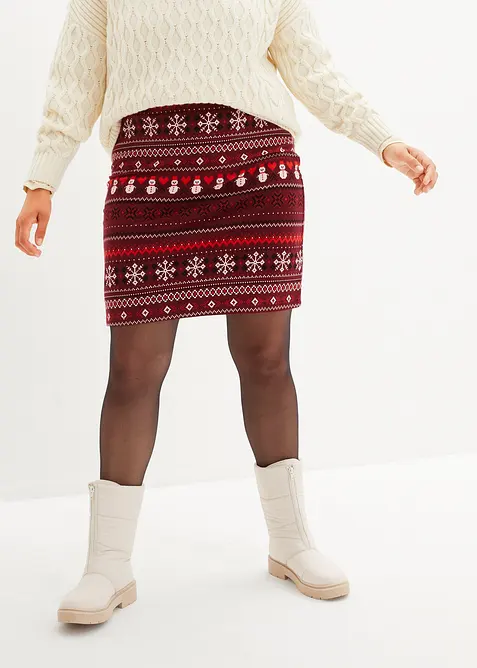 Jupe en coton extensible à imprimé norvégien, bonprix