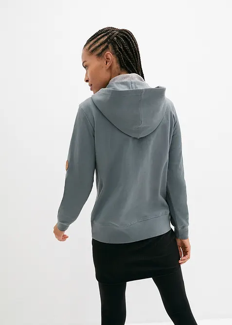 Sweat zippé à capuche, 100% coton, bonprix
