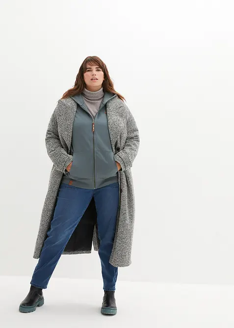 Sweat zippé à capuche, 100% coton, bonprix