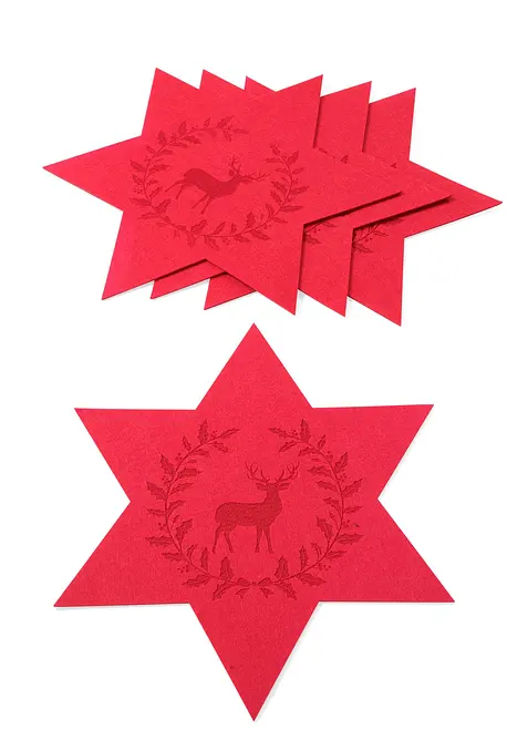 Lot de 4 sets de table en forme d'&eacute;toile, bonprix