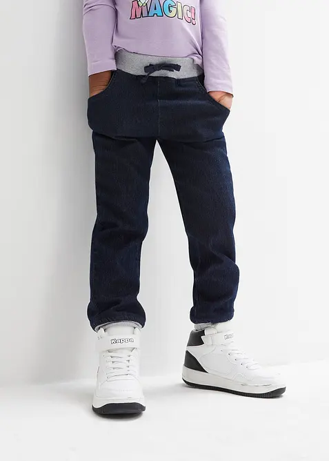 Pantalon thermique, taille mi-haute, avec doublure en jersey, bonprix