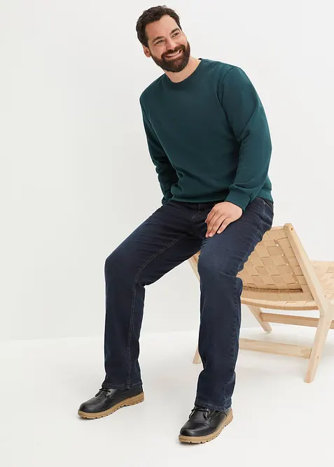 Thermo Relaxed Fit Stretch-Jeans mit Komfortbund, Straight, bonprix