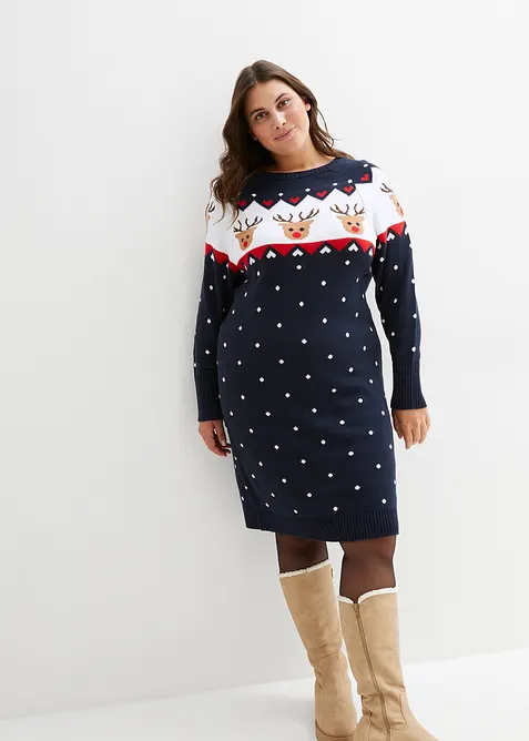 Robe de No&euml;l en maille renne, bonprix