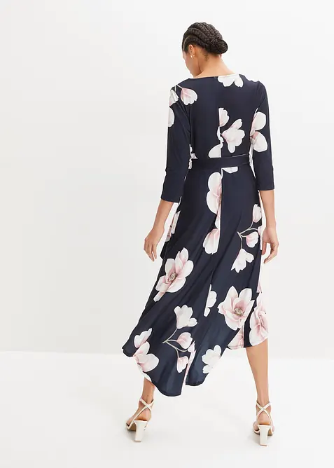 Robe longue derrière en jersey avec ceinture à nouer, bonprix