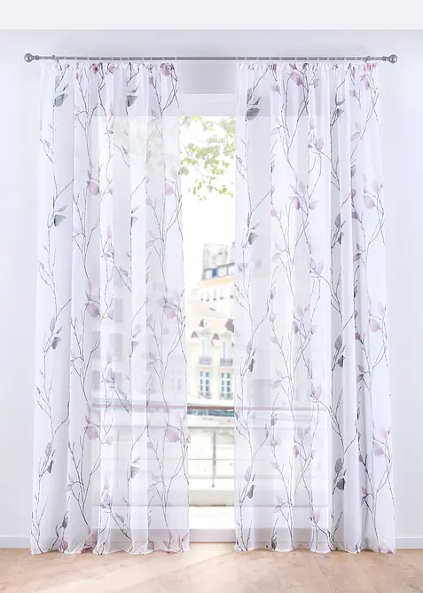 Gardine aus leichtem Voile (1er Pack), bonprix