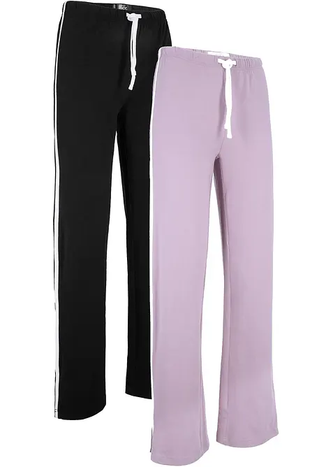 Lot de 2 pantalons en jersey coton extensible, bonprix