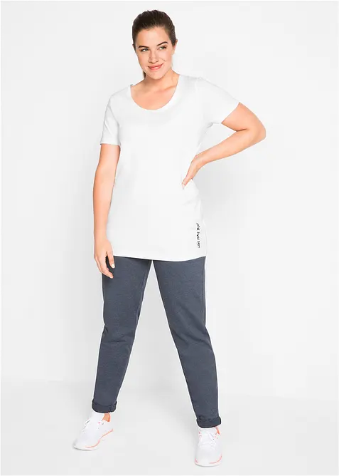 Lot de 2 T-shirts longs avec inscription, bonprix