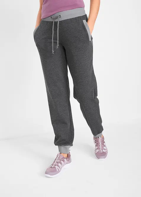 Pantalon de jogging avec bord-côtes contrastés, bonprix