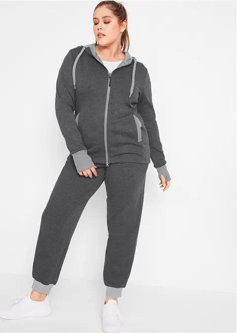 Pantalon de jogging avec bord-côtes contrastés, bonprix