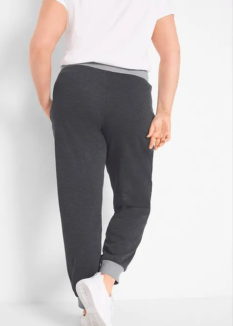 Pantalon de jogging avec bord-côtes contrastés, bonprix