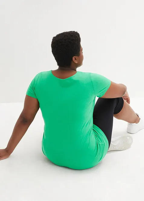 Lot de 2 T-shirts longs avec inscription, bonprix