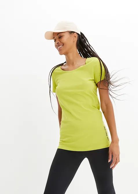 Lot de 2 T-shirts longs avec inscription, bonprix