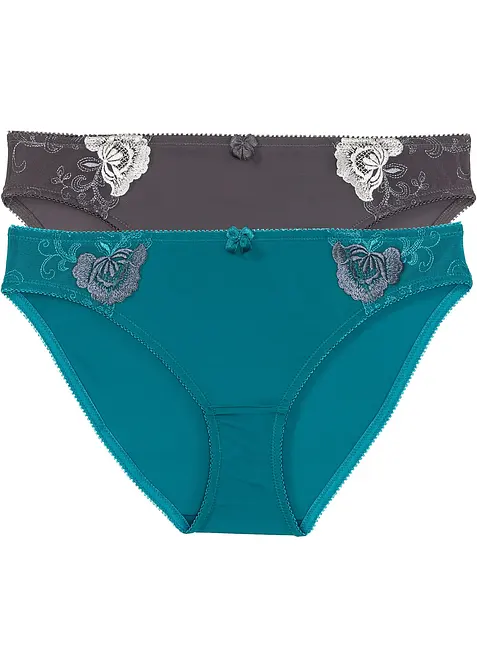 Slip mit Stickerei (2er Pack), bonprix