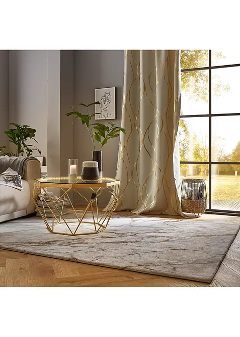 Abdunkelnder Vorhang mit Glanz Druck (1er Pack), bonprix