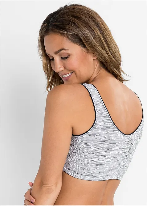 Vorderverschluss-BH ohne B&uuml;gel mit Bio-Baumwolle (2er-Pack), bonprix