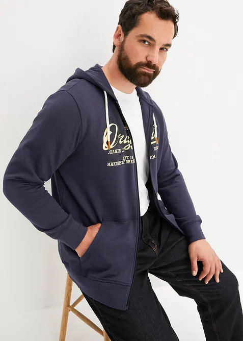 Sweat zipp&eacute; &agrave; capuche, int&eacute;rieur gratt&eacute; doux, bonprix