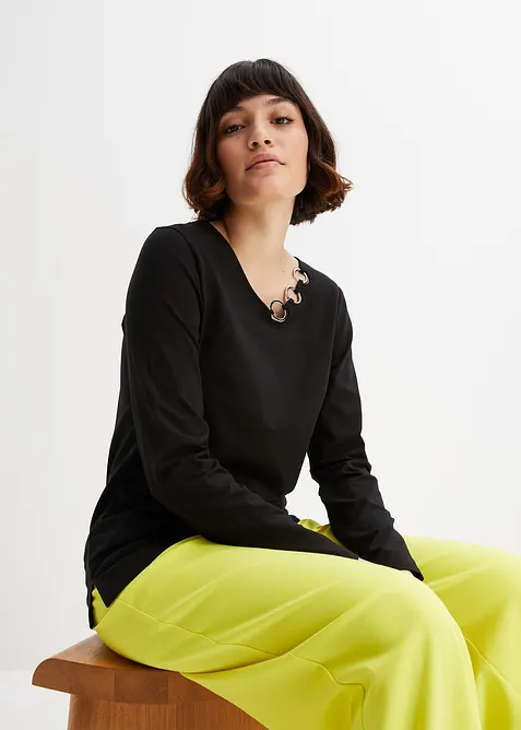 T-shirt manches longues détails œillets, bonprix